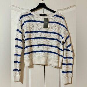Ralph Lauren Blue and White Striped Sweater Size S/P